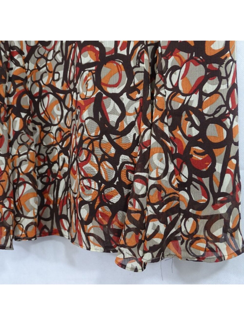 Elementz Multicolor Abstract A-line Midi Skirt Women Size S Y2K Office Retro - Picture 5 of 11